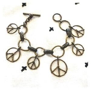 Stamp-10 peace sign bracelet